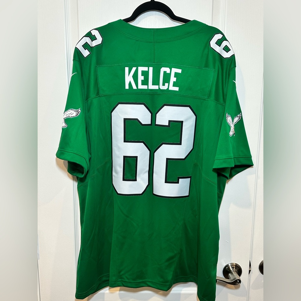 Jason Kelce #62 Nike DRI-FIT Eagles Stitched Kelly Green Football Jersey 3XL - Picture 2 of 12